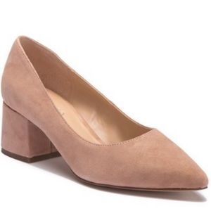 Franco Sarto Callan Suede Block Heel Pump 12 NIB